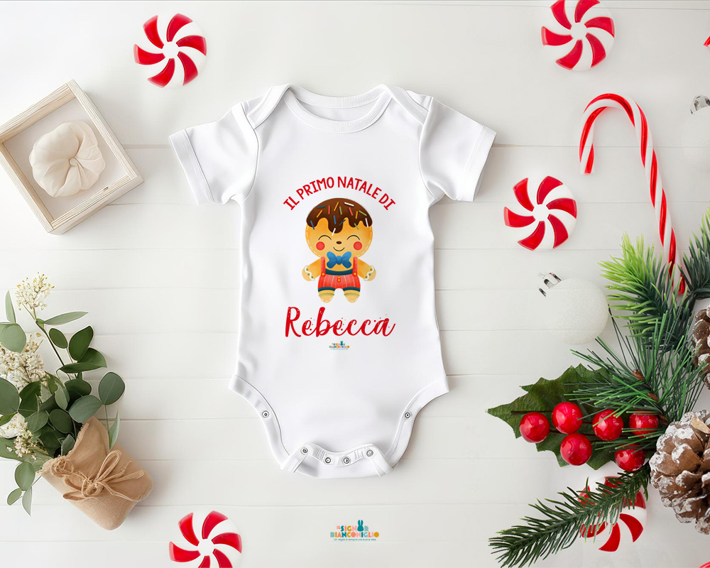 Body neonato Il mio Primo Natale Pandizenzero personalizzato con nome -  Idea Regalo Natale neonato